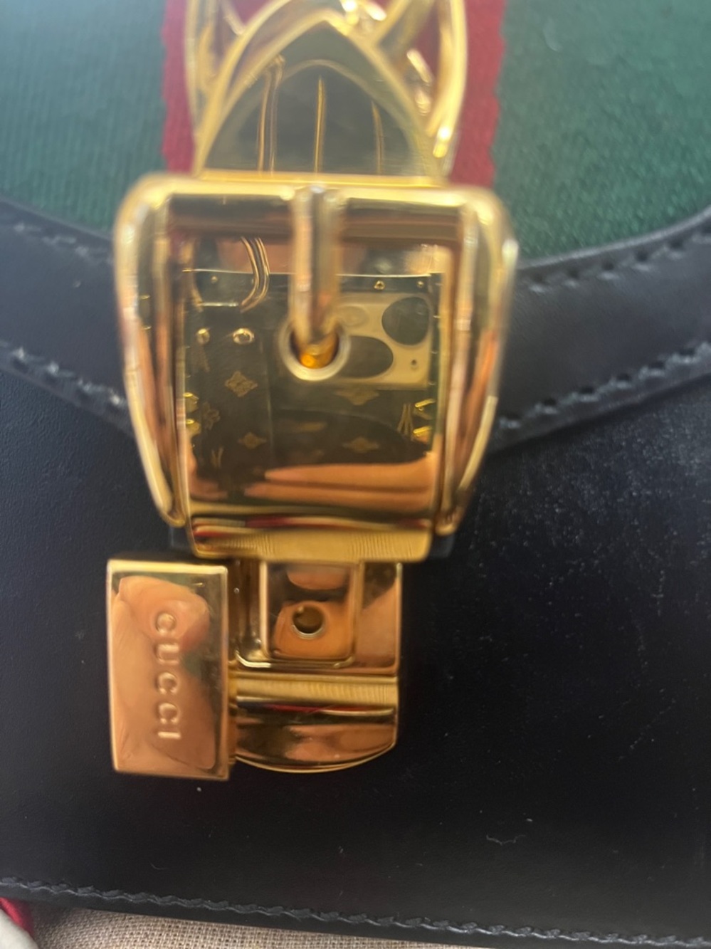 Gucci Sylvie Black Crossbody Top Handle small Bag 2 original straps, dustbag - Picture 9 of 12